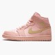 Air Jordan 1 Mid Coral Zlato 852542 600 Coral Stardust/Club Zlato AJ1 Černá Jordánské boty