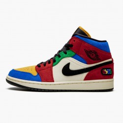 Air Jordan 1 Mid SE "Fearless" Modrý the Great Multicolor/Multicolor CU2805 100 AJ1 Jordánské boty