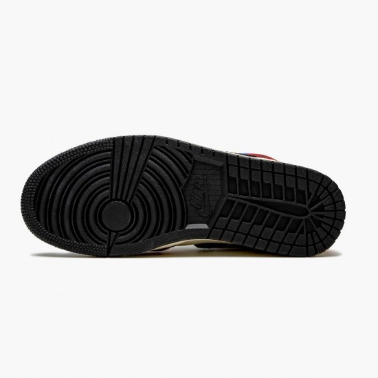 Air Jordan 1 Mid SE Fearless Modrý the Great Multicolor/Multicolor CU2805 100 AJ1 Jordánské boty