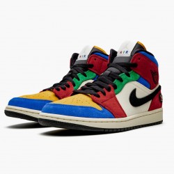Air Jordan 1 Mid SE "Fearless" Modrý the Great Multicolor/Multicolor CU2805 100 AJ1 Jordánské boty