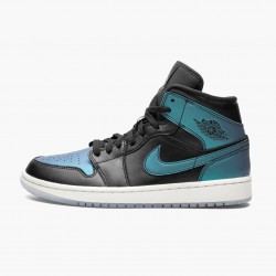Nike Air Jordan 1 Mid "Iridescent Černá" Černá/Pale Ivory-Multi-Color BQ6472 009 AJ1 Jordánské boty