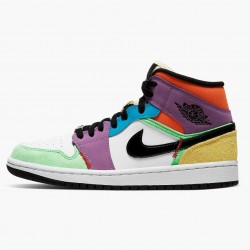 Nike Air Jordan 1 Mid SE "Multicolor" Bílý/Černá/Lightbulb/Team Ora CW1140 100 AJ1 Tenisky