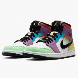 Nike Air Jordan 1 Mid SE "Multicolor" Bílý/Černá/Lightbulb/Team Ora CW1140 100 AJ1 Tenisky
