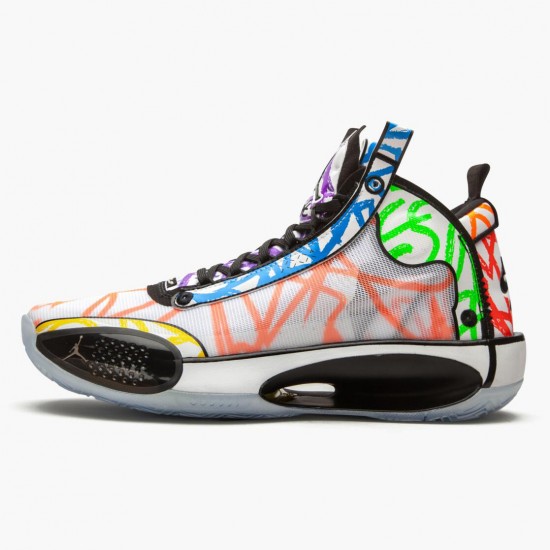 Air Jordan XXXIV Zion Williamson Coloring Book Pánské AJ34 DA1897 100 Bílý/Černá-Multi-Color Jordánské boty